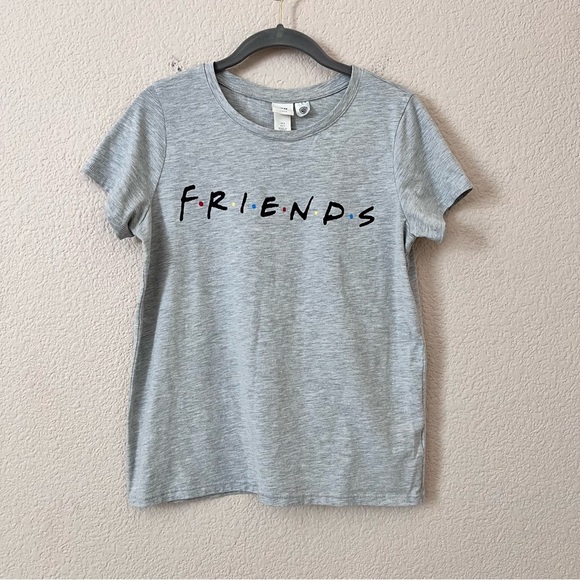 H&M Size S Women Gray Iconic Friends Show Logo 90s Short Sleeve Shirt - Picture 1 of 6